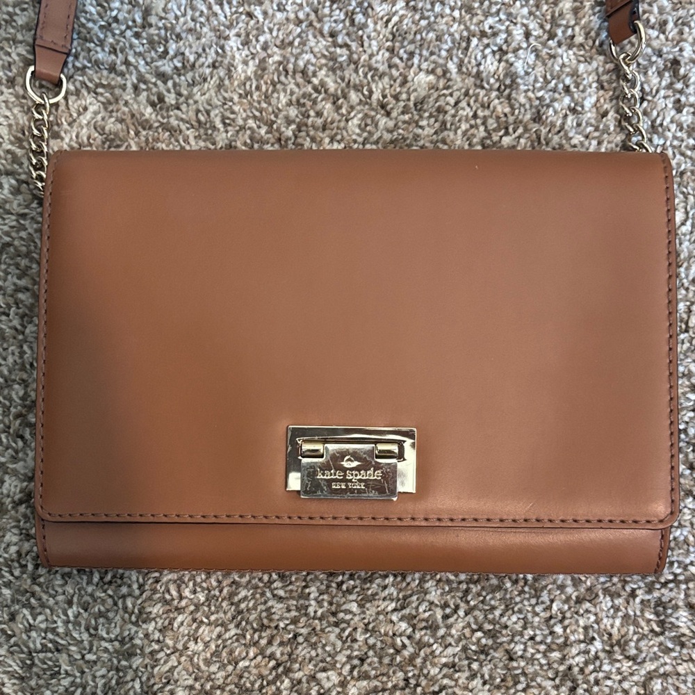 Kate Spade Tan Leather Crossbody Bag